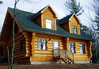 log home with dormers